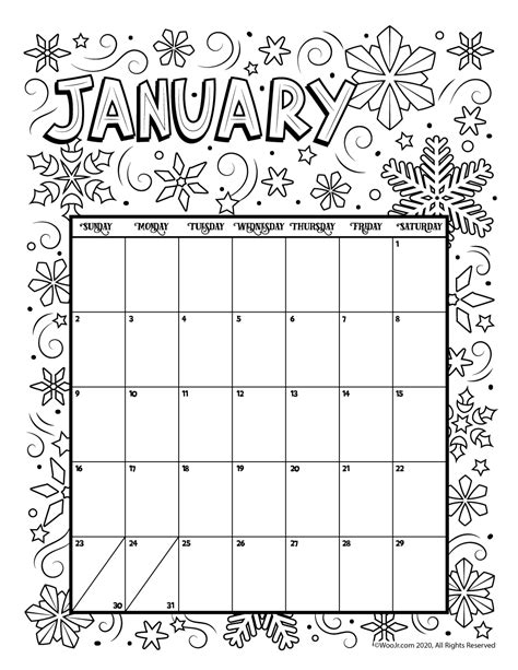 2022 Coloring Calendar Printable